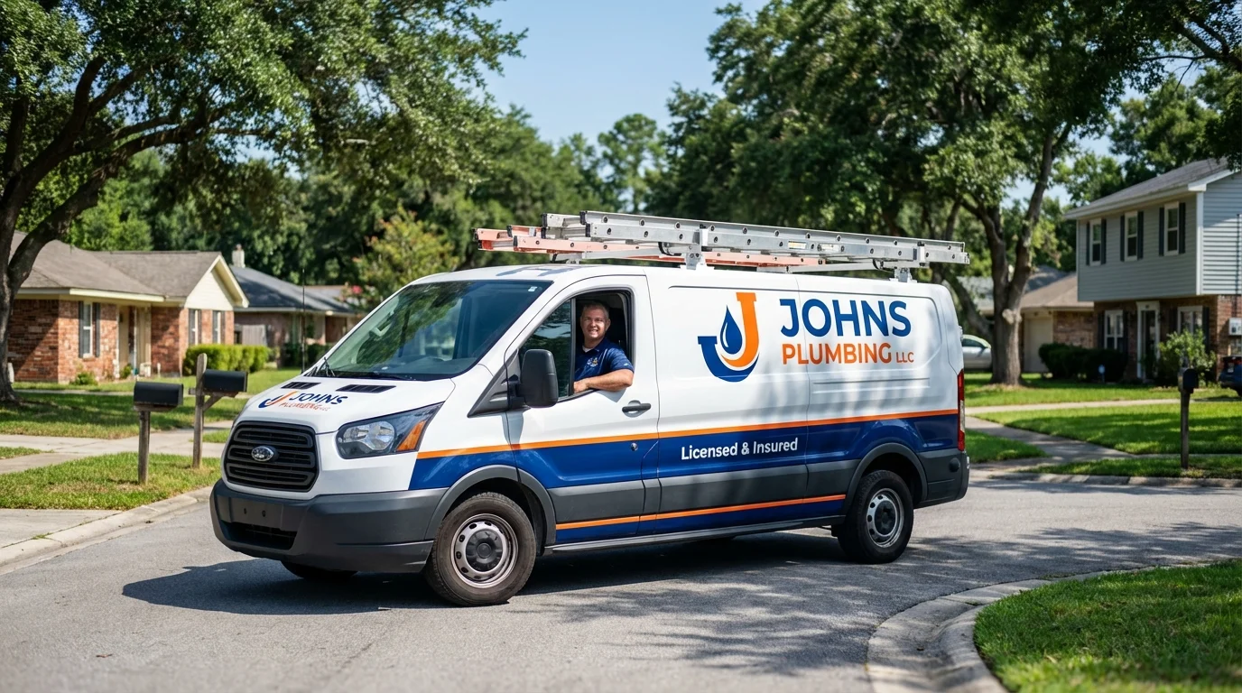 Johns Plumbing LLC service van in Kendallville, IN