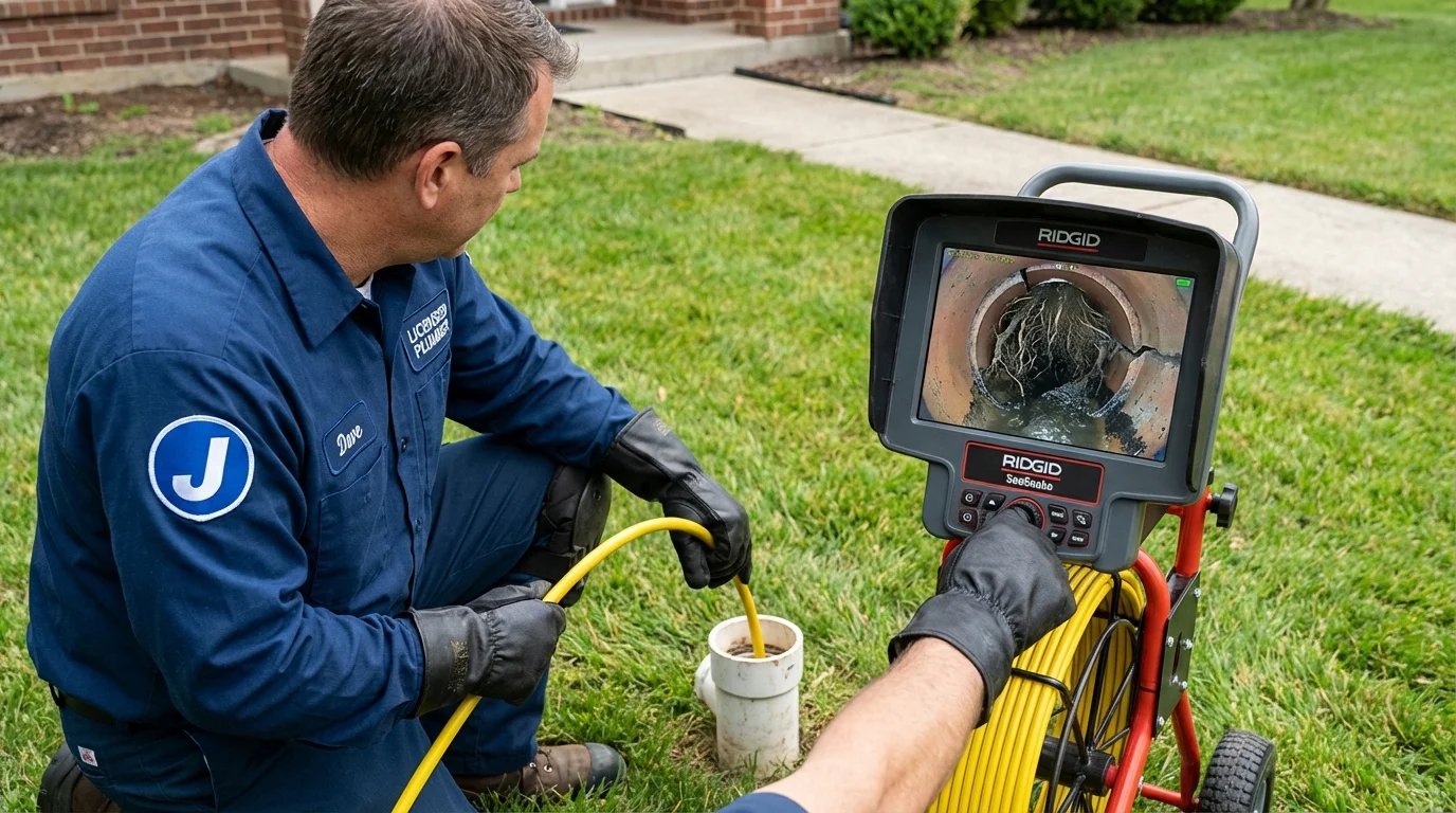 Sewer camera inspection being performed by Johns Plumbing LLC in Kendallville